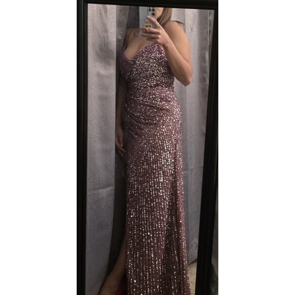 Asos Design  Embellished Maxi Drape Side Cami Dress Orchid Color  Size 6 Formal - Picture 4 of 14